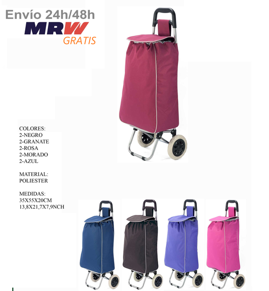 Market for polyester folding shopping trolley cart with wheels lightweight