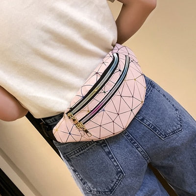 Women's Fashion Waist Packs Personalized Rock and Roll Color PU